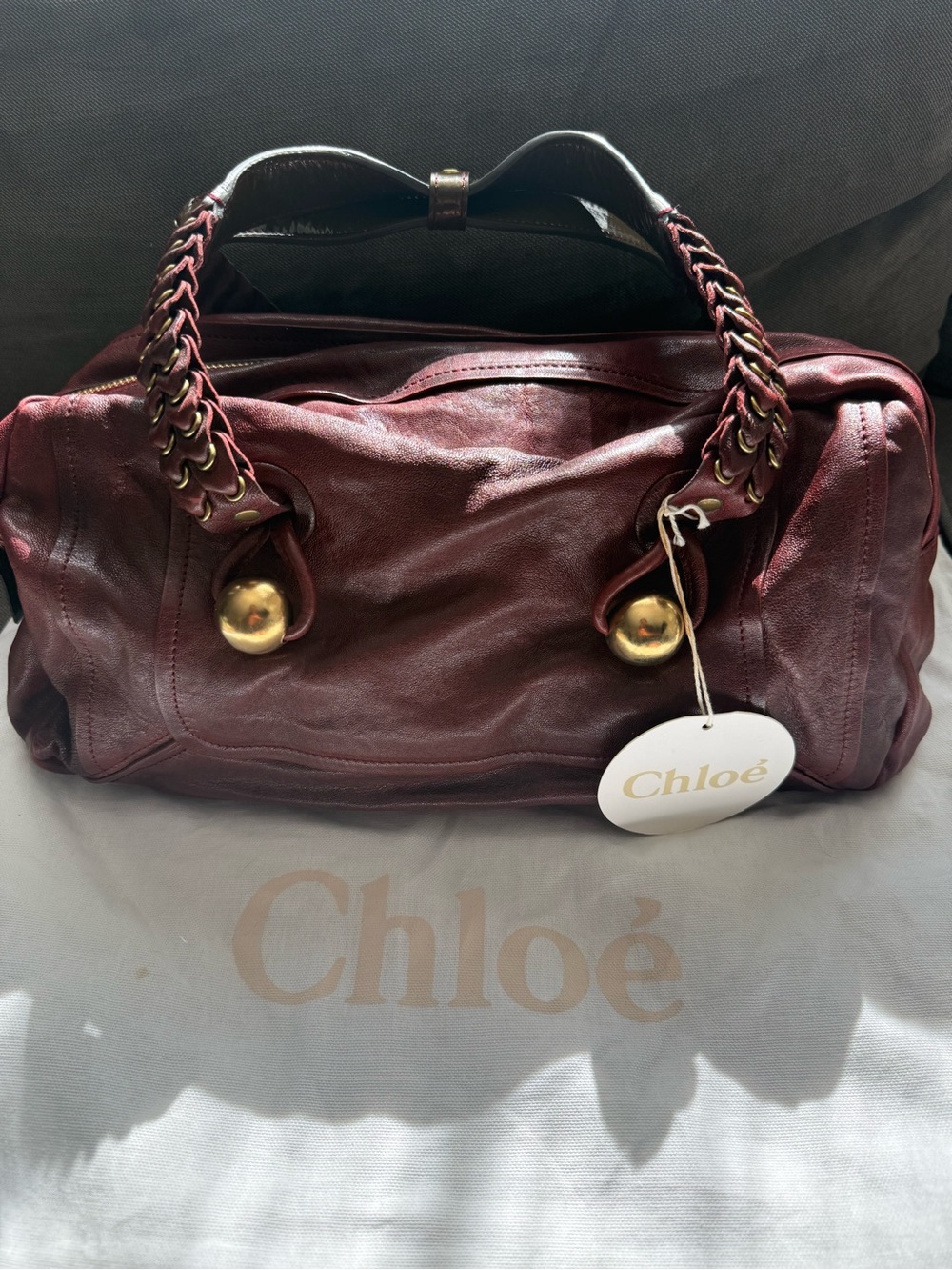 Y2K Chloe Burgundy leather Satchel